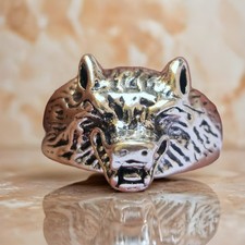 Fait Main Épais Loup Tête