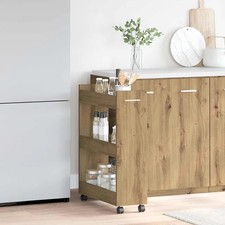 Armoire avec Roues Buffet Latérale Rangement Salon Bois d'Ingénierie vidaXL