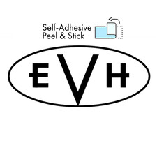 Pack de 2 autocollants EVH pour tête de guitare 1,75" noir massif NEUF fabriq...