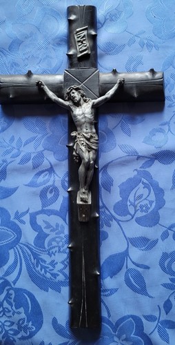 Rare ancien crucifix bois - ancien,