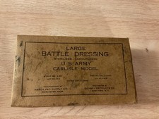 TRES RARE US WW2 LARGE BATTLE DRESSING WHITE 1er Dec 1944 ORIGINAL -MEDICAL DPTT