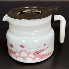 Ancienne cafetière Arcopal France – verseuse à café vintage décor nature