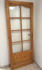 PORTE EN BOIS VITRÉE 8 PANS INTÉRIEUR + POIGNEE QUINCAILLERIE FRONTON HOME    