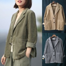 Femme Velours Veste Plat Col