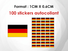 100 stickers mini petit autocollant (1 CM) Drapeau Allemagne Allemand (504)