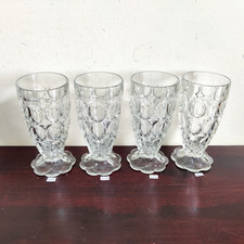 1930s Vintage Transparent Verre Gobelet Ancien Design BAR Collection Set 4 GT142