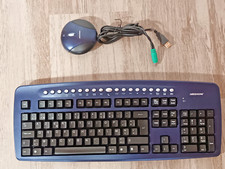 Clavier sans fil multimédia Medion + émetteur - PS/2+USB - Bleu - AZERTY BE - TB