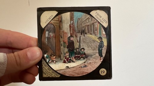 Plaque verre peint lanterne