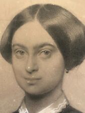 Auguste Henri J. PIDOUX (1809-1870) Fusain Portrait Jeune Femme Noblesse 1853