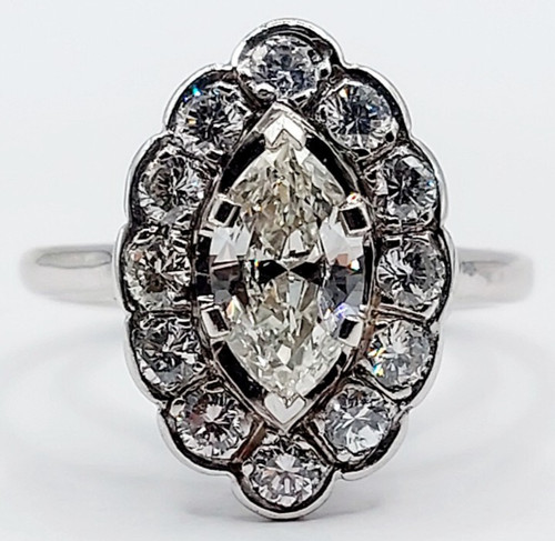 Bague marquise art deco - , or