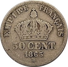 FRANCE 50 CENTIMES NAPOLEON