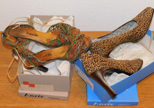 vintage lot CHAUSSURE AZUREE CANNES à talon ESCARPIN daim UK 6-7.5 taille 39 40
