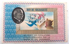 100 Francs bons de solidarité PETAIN 1940