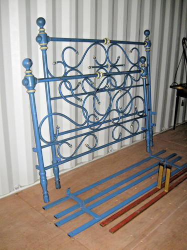 Ancien grand lit fer peint - lit,