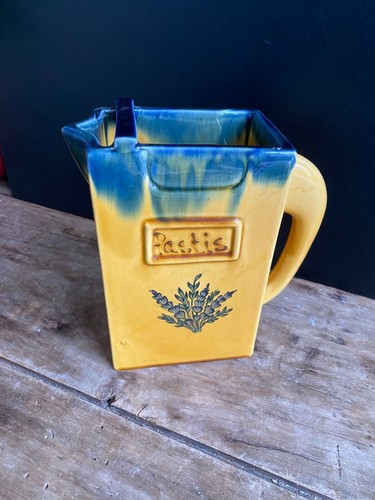 Pichet pastis jaune bleu - pastis,