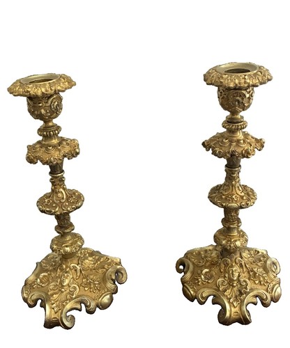 Paire flambeaux bronze - flambeaux, en