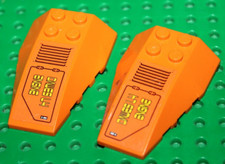 Lego Agents Orange Wedges 6x4 Triple Curved ref 43712pb013L 43712pb013R set 8634