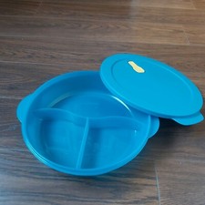Tupperware Grande assiette a compartiments crystalwave bleu