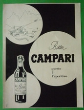 Bitter Campari Publicité 1 Page D'Origine Cabane Montagne Rolli 1960