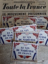 D' EPOQUE. 10 étiquettes de vin vers 1943  : LE VIN DU MARECHAL DE FRANCE.  WW2.