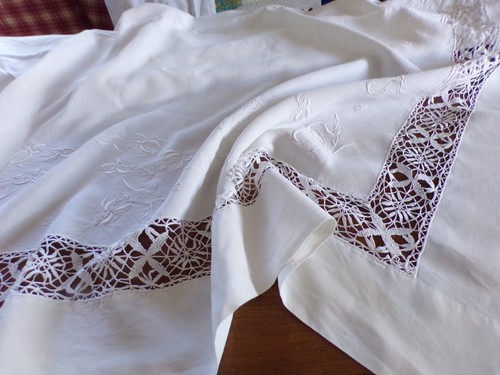 Drap ancien fil lin - drap, 166
