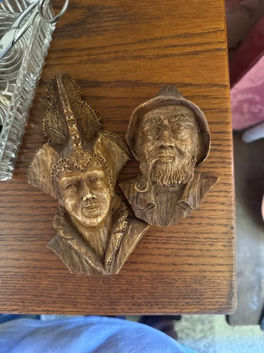 Sculpture visage en bois - sculpture,