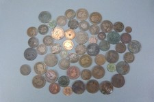 Lot de 40 pièces de 10, 5, 2 et 1 centimes NAPOLEON III, CERES, bronze, France.