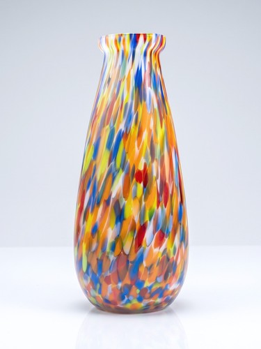Vase ancien verre jaspé - ancien,