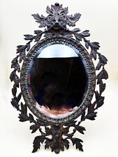 Grand miroir de table en bronze époque XIXème siècle tête de lion