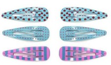 6 barrettes cheveux clic clac