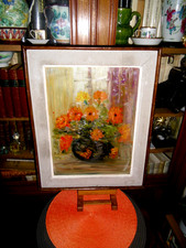 SUPERBE TABLEAU ANCIEN IMPRESSIONNISTE    -"  LE VASE DE  FLEURS  "  -