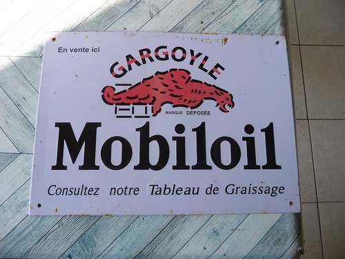 Plaque tole mobiloil - tole,