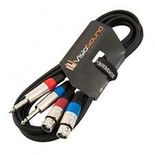 Câble double 2 x XLR femelle à 2 x jack mono 6,35mm / Câble patch signal 3m