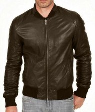 Veste en cuir bomber pour