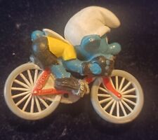 Figurine Schtroumpf Cycliste. Occasion.
