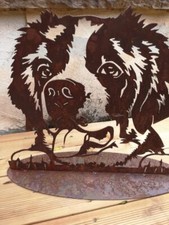 Grille noble chien Saint-Bernard figurines de jardin figurines d'animaux anim...