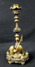 BOUGEOIR EN BRONZE A DEUX