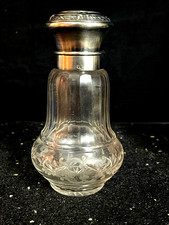 Flacon cristal taillé métal argenté Saglier Frères .