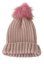 Bonnet D'Hiver Tricoté Rose