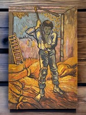 Tableau huile toile d'artiste Vincent Van Gogh signé estampillé main fait mai...