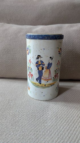 Vintage breton tin box - breton,
