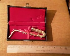 Miniature Saxophone In Velvet Lined Case 