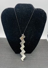 Collier Zig Zag Long En Argent Sterling Authentique Fait Main Jill Platner
