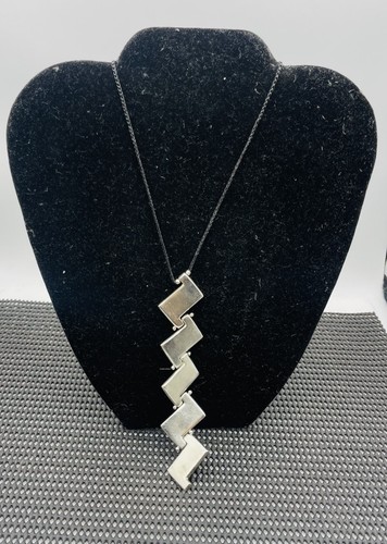 Collier zig zag long argent - collier,