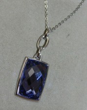 Swarovski Swan Violet Bleu Strass Pendentif Argent Chaîne Collier 9j 41