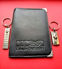 RENAULT ETUI CARTE GRISE en SIMILI CUIR NOIR + 2 PORTE CLES LOGO AUTOMOBILE