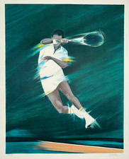 Tennisman TENNIS Sport LITHOGRAPHIE Signée VICTOR SPAHN ea XX°