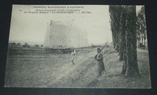 CPA CARTE POSTALE ARMEE MILITAIRE 1909 HANGAR CAMPAGNE DIRIGEABLE REPUBLIQUE