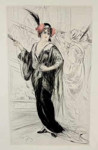 Parisiennes soir gravure eau - parisiennes,