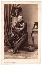 Chef d'escadrons de PUYSEGUR 7 Chasseurs Cheval 1861 Disderi Photo CDV militaire